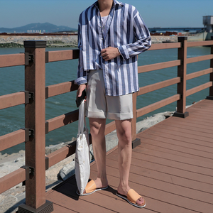 [Korean Style] Khaki Cuffs Short Pants