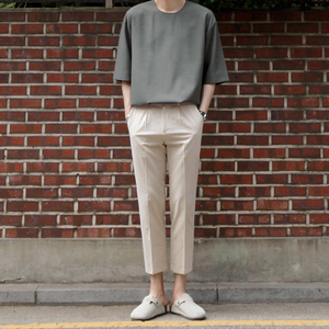 [Korean Style] Gray Oversized 1/2 T-shirts