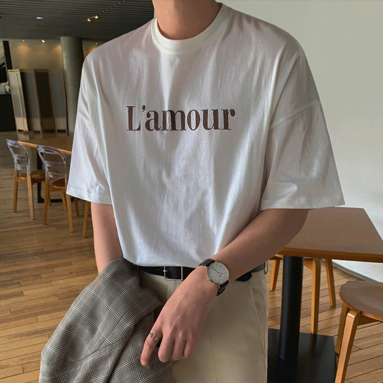 [Korean Style] Unisex L'amour Printing Graphic T-Shirts