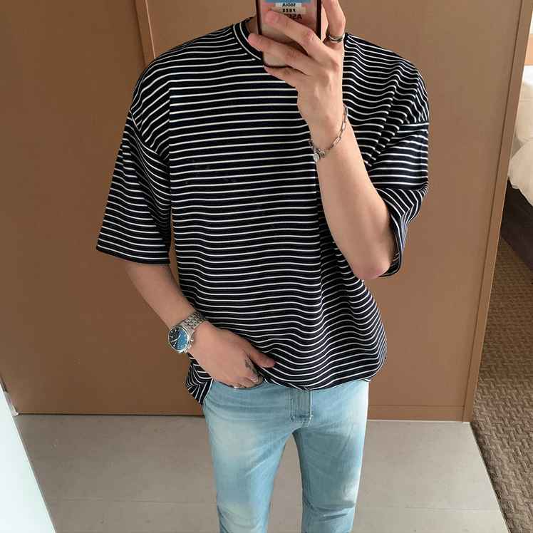 [Korean Style] CrewNeck Striped T-shirts