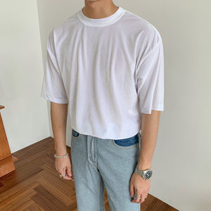 [Korean Style] Neby Round Neck 1/2 Sweatshirts