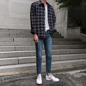 [Korean Style] Ankle-Cut Straight Denim Jeans