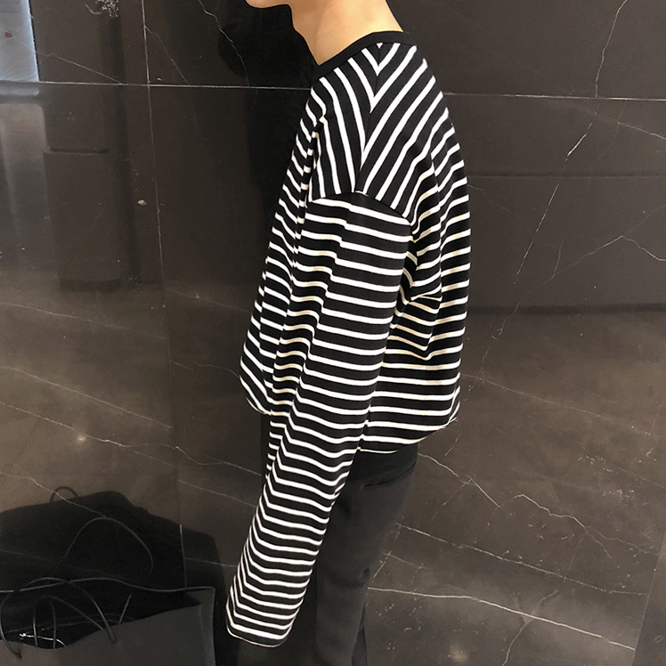 [Korean Style] Long-Sleeved Striped T-shirts