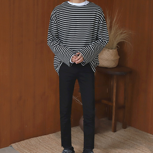 [Korean Style] 3 Colors Striped Long-sleeve Sweatshirts