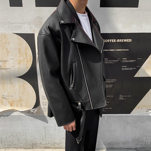 [Korean Style] Oversized Black Rider Jackets
