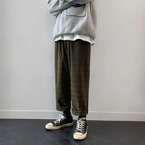 [Korean Style] Corduroy Retro Casual Plaid Pants