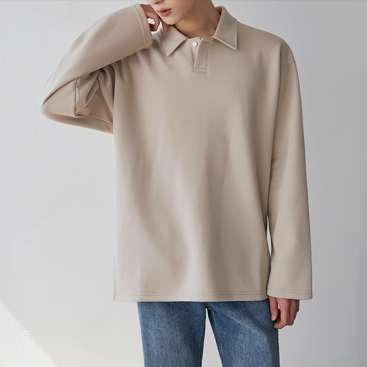 [Korean Style] 3 Colors Long-Sleeved Polo Shirts