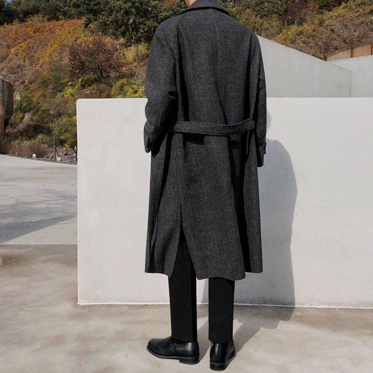 [Korean Style] 2 Color Herringbone Woolen Double Coats