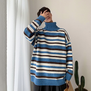 [Korean Style] 3 Color Stripe Cashmere Turtlenecks