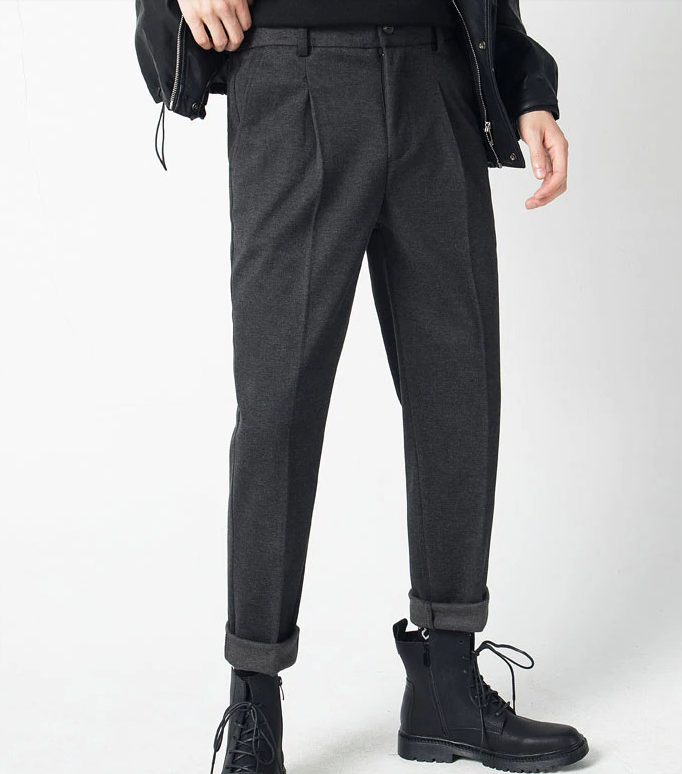 [Korean Style] 3 Color Drape Straight Woolen Trouser