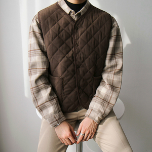 [Korean Style] Brown Single-breasted Vest