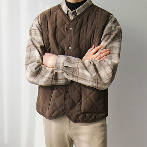[Korean Style] Brown Single-breasted Vest