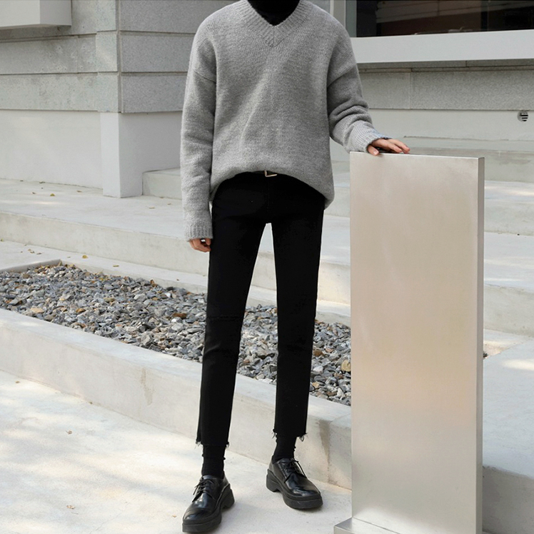 [Korean Style] V-neck Pullover Loose Sweater