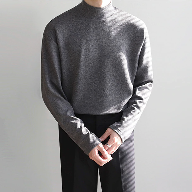 [Korean Style] 3 Color Jersey Turtleneck Sweater