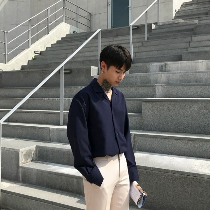 [Korean Style] 3 Colors Casual Long-Sleeved Shirts