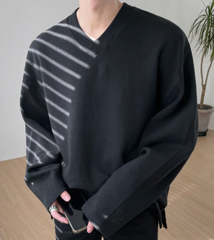 [Korean Style] V-Neck Long Sleeve Sweatshirts