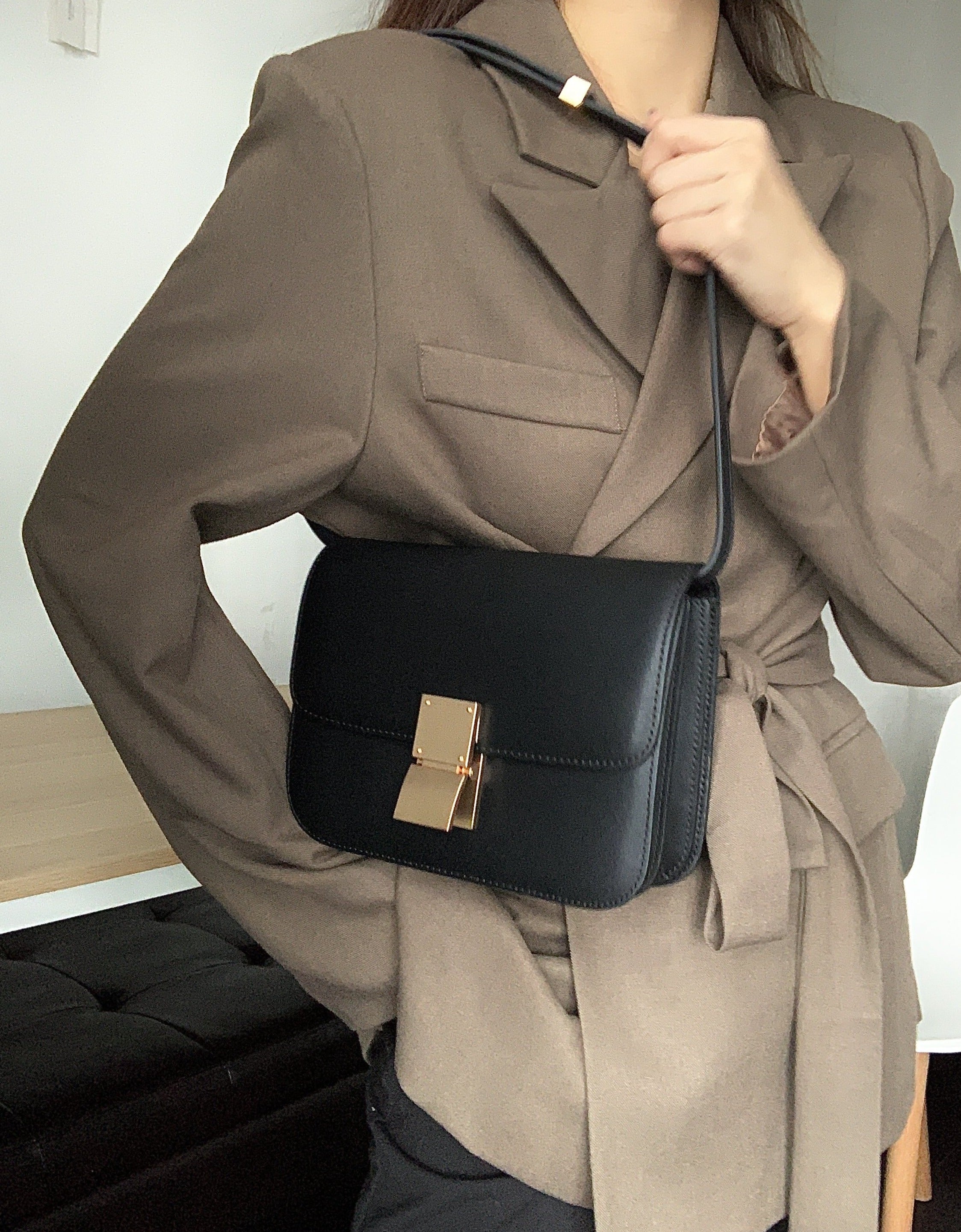 Korean Style] Classic Box Faux Leather Vintage Bag – Ordicle