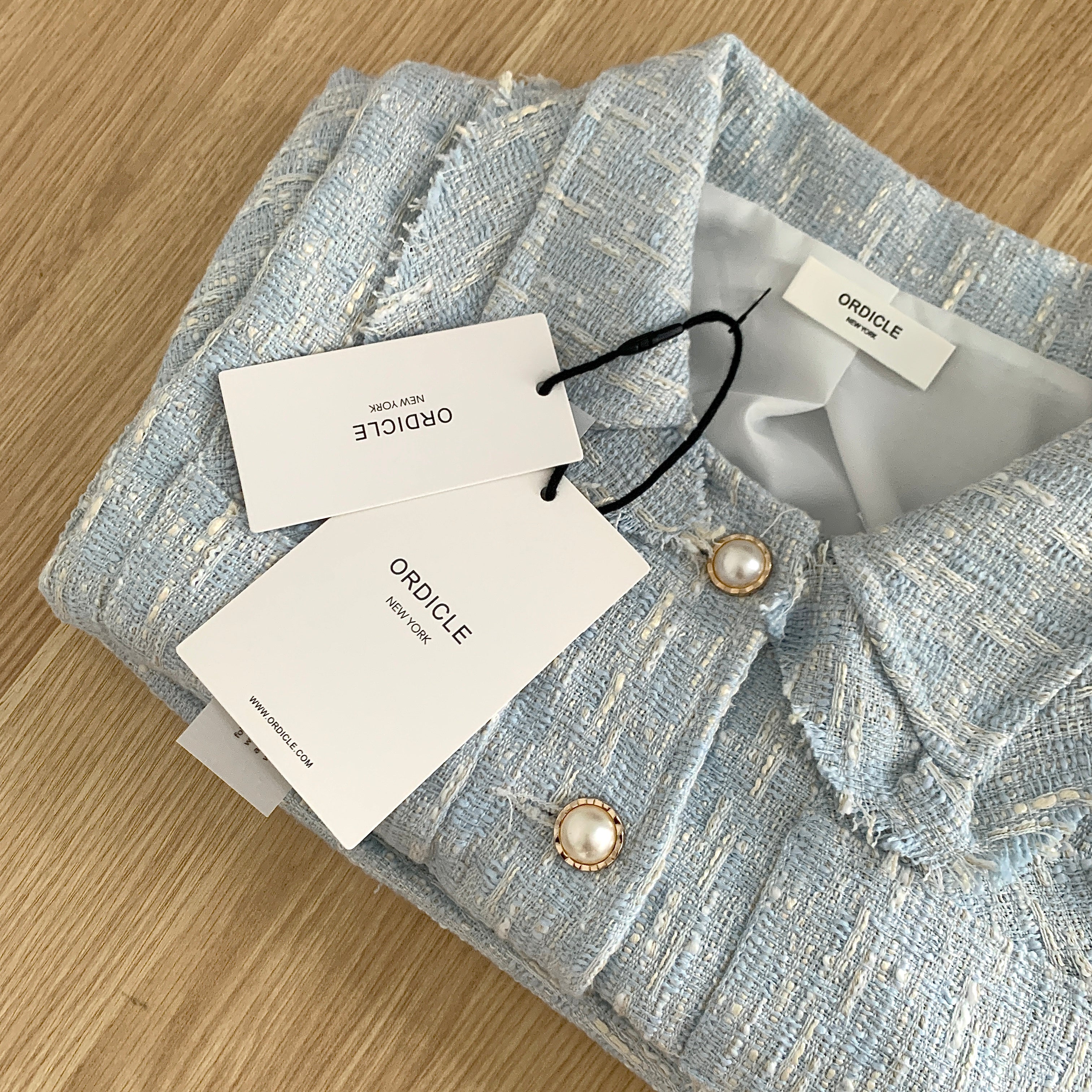 [Korean Style] Risette Cropped Tweed Jacket 2 Piece Set