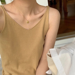 [Korean Style] 6 Color Loose Fit Summer Cotton Camisole Tank Top