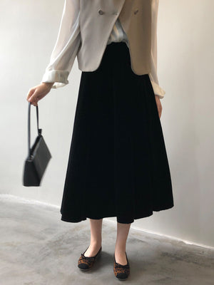 [Korean Style] High Quality French Style Pleated A Line Midi Skirt