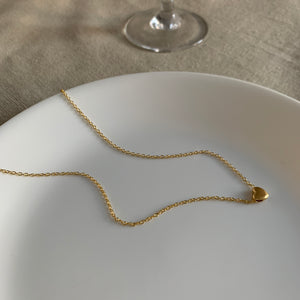 [Korean Style] 925 Silver Dainty Heart Shape Matte Finish Pendant Necklace