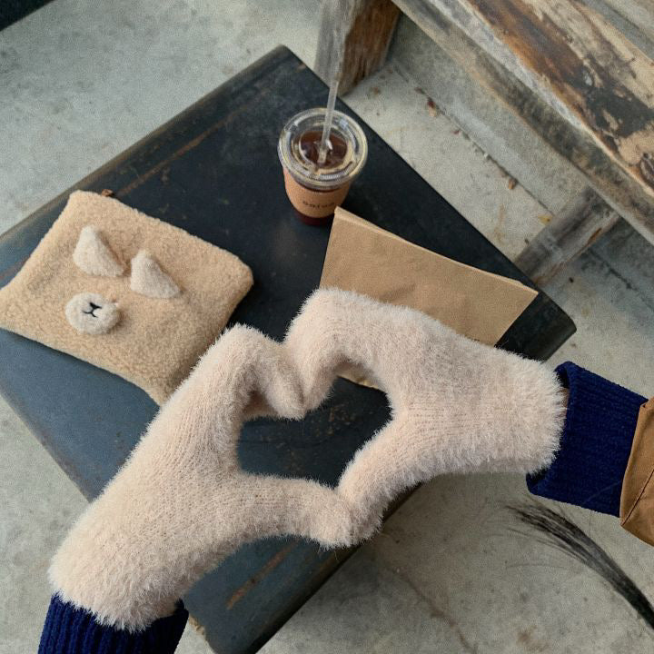 [Korean Style] Warm-me-up Fuzzy Women Gloves