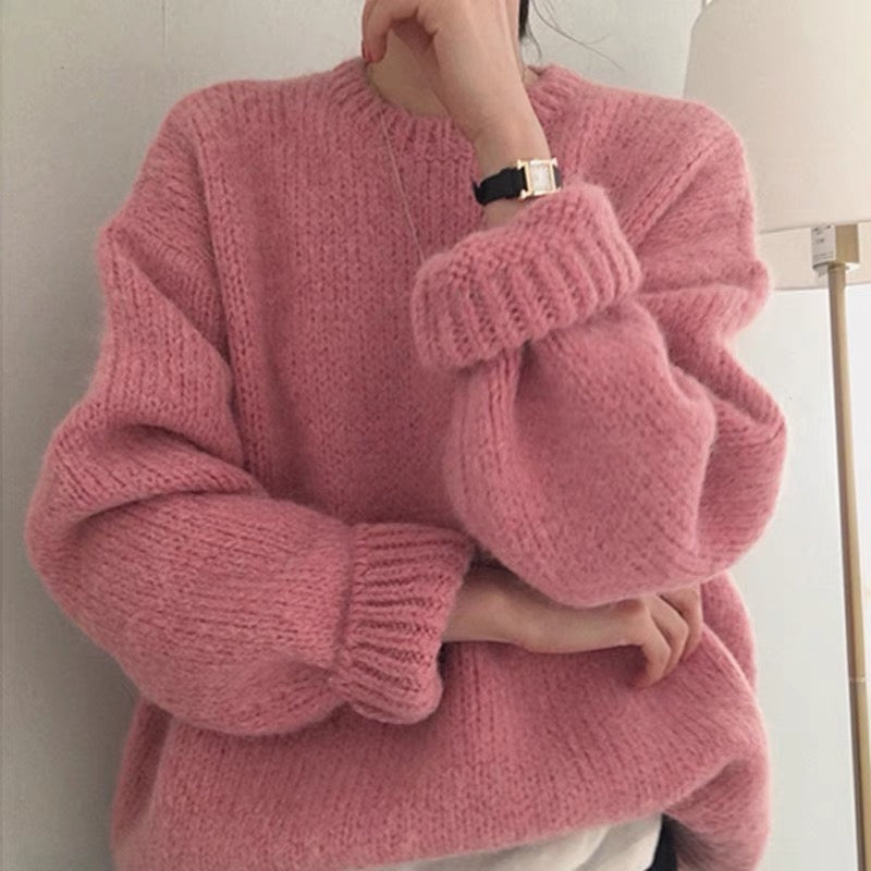 [Korean Style] 9 Color Loose Fit Dropped Shoulder Chunky Sweaters Pullover