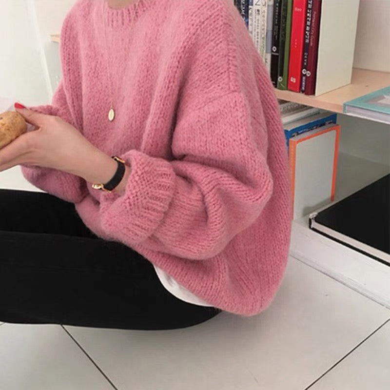 [Korean Style] 9 Color Loose Fit Dropped Shoulder Chunky Sweaters Pullover