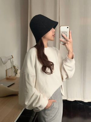 [Korean Style] Minimalistic Wool Blend Soft Felt Bucket Hat