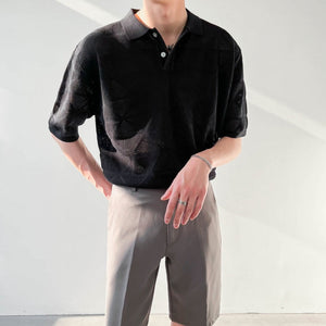 [Korean Style] White/Black Hollow Out Polo shirts