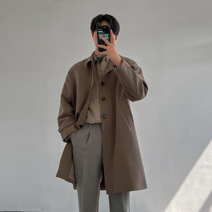 [Korean Style] 2 Colors Single Breasted Trench Coats