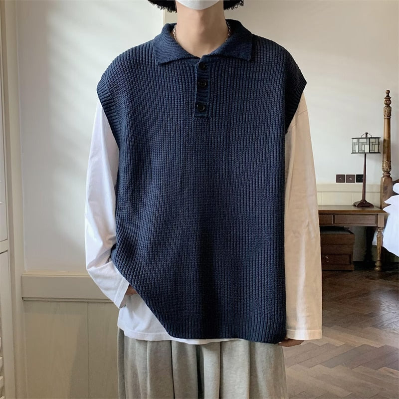 [Korean Style] Retro Pullover Wool Vest Sweaters