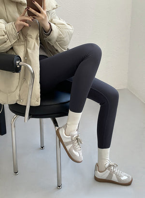 [Korean Style] High Rise Tummy Control Fleeced Legging