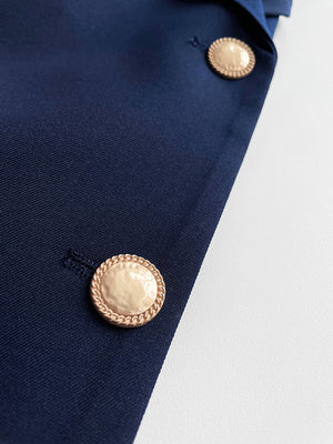 [Korean Style] 2 Color Vintage Style Gold Button Cropped Blazer
