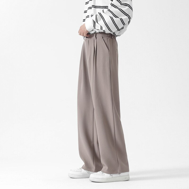 [Korean Style] 2 Colors Semi-Wide Full Length Pants