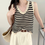 [Korean Style] Crochet Crochet Sleeveless Knit Top