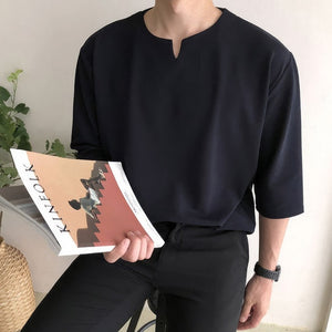 [Korean Style] 3 Colors Oversized V Neck T-Shirts