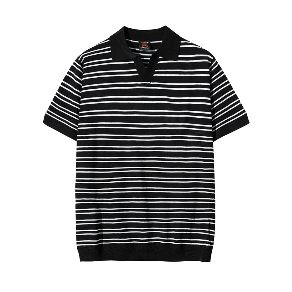 [Korean Style] Oxford Striped Short Sleeve T-shirts