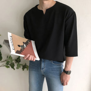 [Korean Style] 3 Colors Oversized V Neck T-Shirts