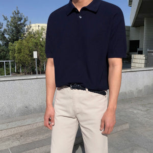 [Korean Style] Khaki/Navy Cotton Polo shirts