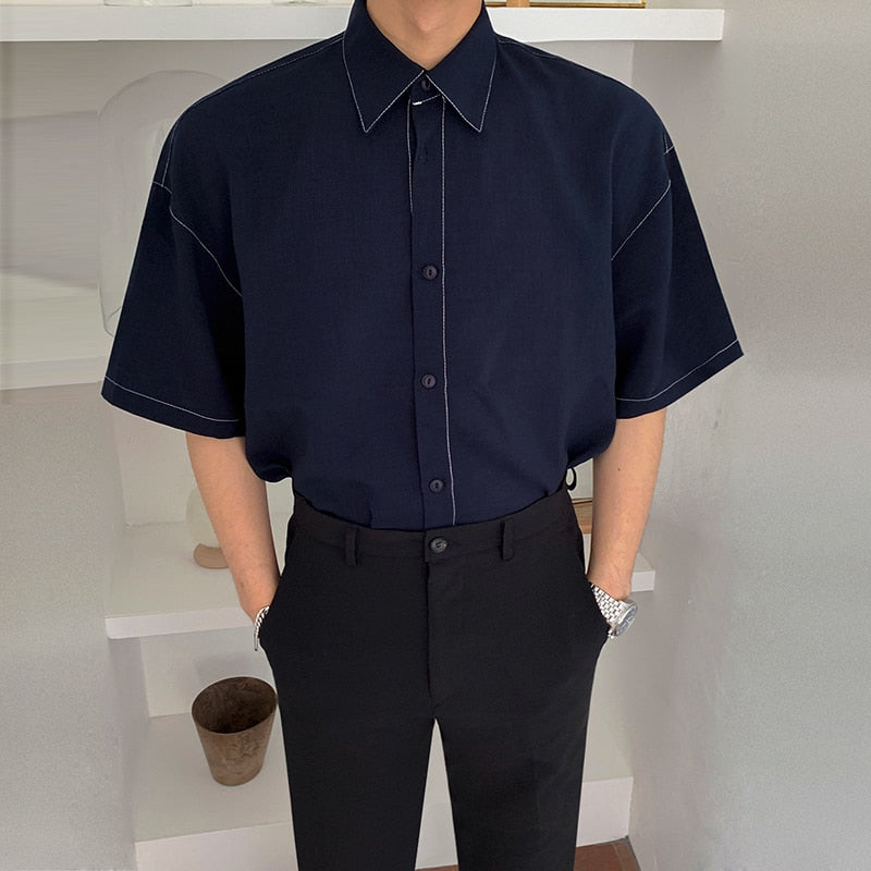 [Korean Style] Turn-down Collar Oversized Shirts