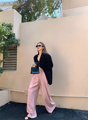 [Korean Style] 3 Colors Pleated Wide Leg Trousers