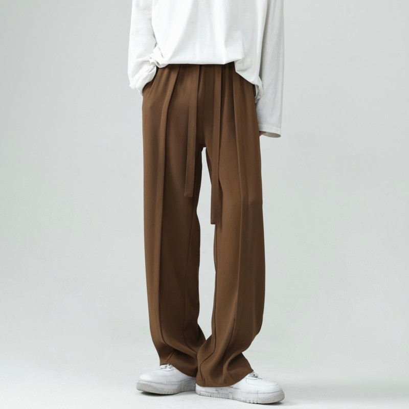[Korean Style] 2 Colors Drawstring Over-length Wide Pants