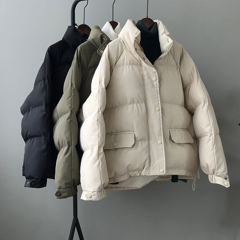 [Korean Style] Cozy Dropped Shoulder Short Puffer Jacket