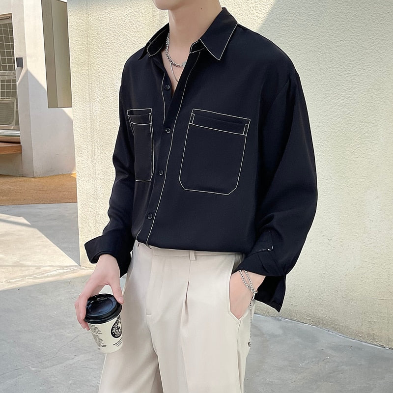 [Korean Style] 3 Colors Solid Casual Shirts