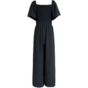 [Korean Style] Square Neck Short Sleeve Off-shoulder Jumpsuit Romper