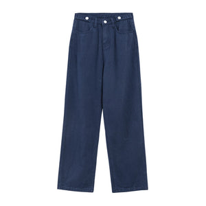 [Korean Style] 2 Color Adjustable Waist Wide Leg Jeans