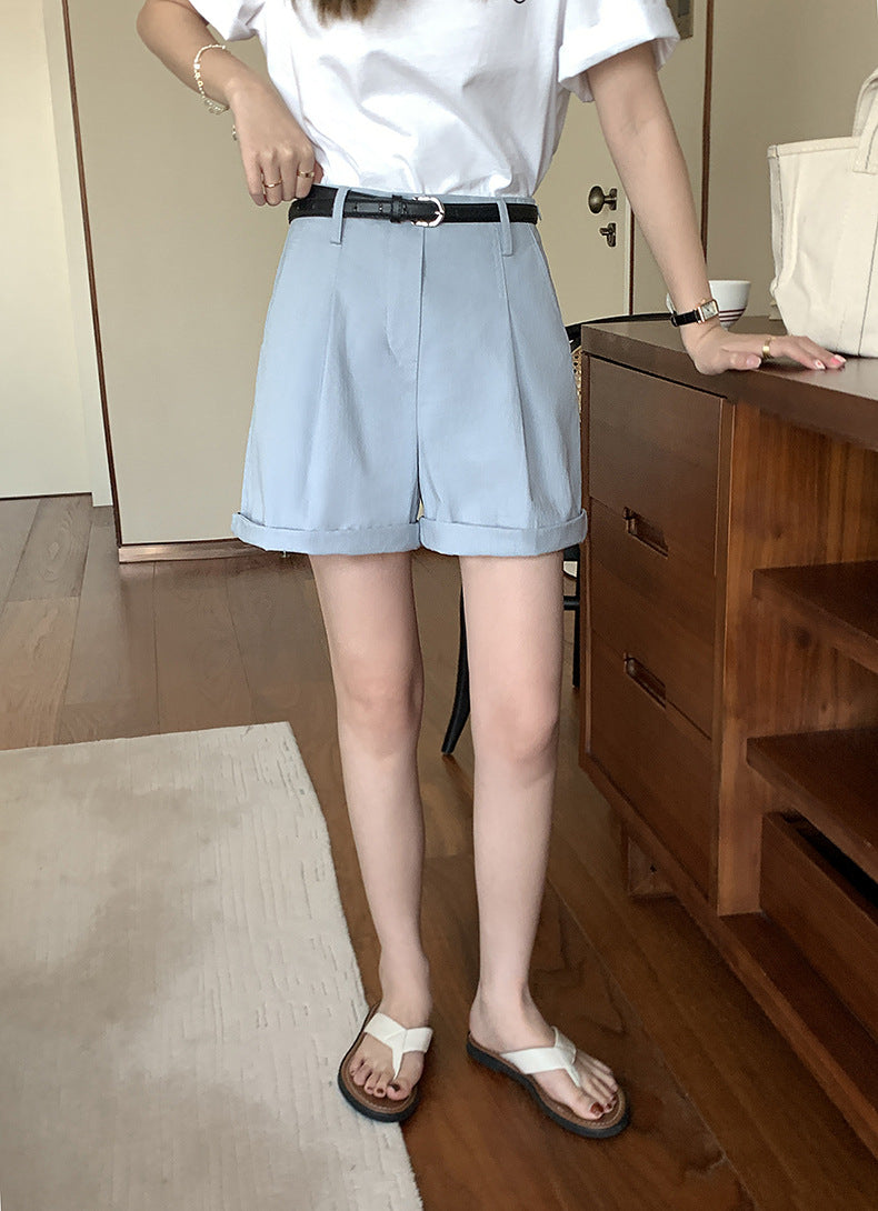 [Korean Style] 2 Colors High Waist Pleated Dress-up Shorts