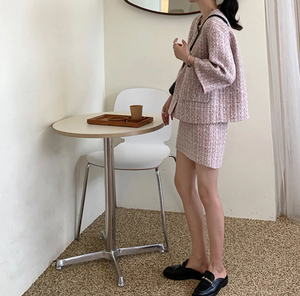[Korean Style] Laurita Vintage Style Tweed Suit Set