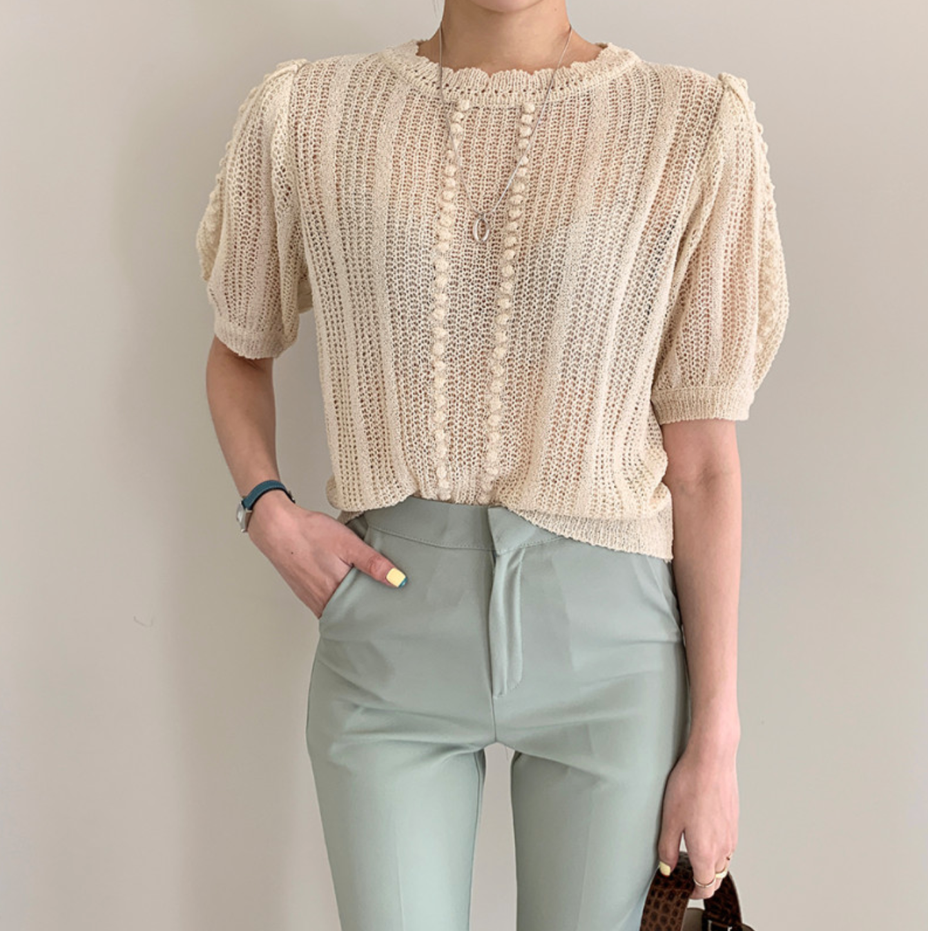 [Korean Style] Harriet Poplin Lace Top